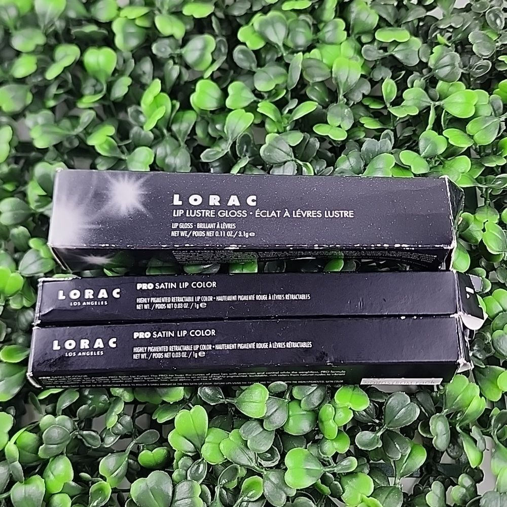 LORAC new lip gloss pro products satin finish bundle lot 3 piece full size pinks
